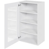 Multi-Living Køkken vitrineskab i Hvid Front overskab H: 89,6 cm D: 34,0 cm - Låge med klart glas inklusiv 2 hylder i bredde: 50 cm