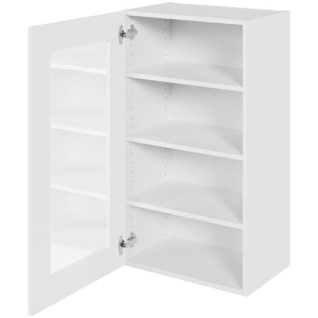 Multi-Living Køkken vitrineskab i Hvid Front overskab H: 89,6 cm D: 34,0 cm - Låge med klart glas inklusiv 2 hylder i bredde: 50 cm