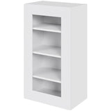 Multi-Living Køkken vitrineskab i Hvid Front overskab H: 89,6 cm D: 34,0 cm - Låge med klart glas inklusiv 2 hylder i bredde: 50 cm