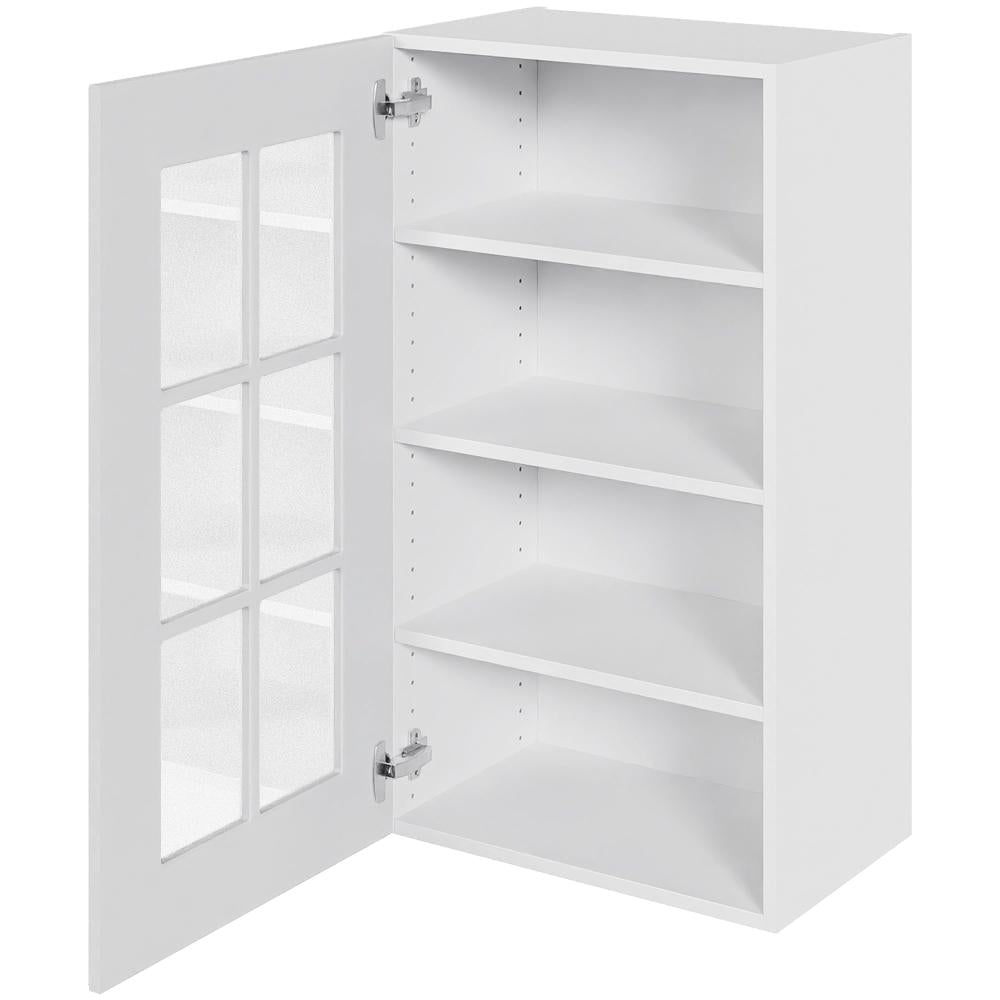 Multi-Living Køkken vitrineskab i Romantik overskab H: 89,6 cm D: 34,0 cm - Låge med klart glas inklusiv 2 hylder - Bredde: 50 cm