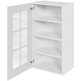 Multi-Living Køkken vitrineskab i Romantik overskab H: 89,6 cm D: 34,0 cm - Låge med klart glas inklusiv 2 hylder - Bredde: 50 cm