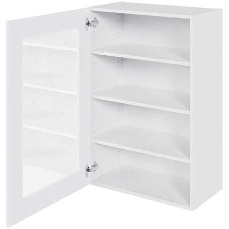 Multi-Living Køkken vitrineskab i Hvid Front overskab H: 89,6 cm D: 34,0 cm - Låge med klart glas inklusiv 2 hylder i bredde: 60 cm