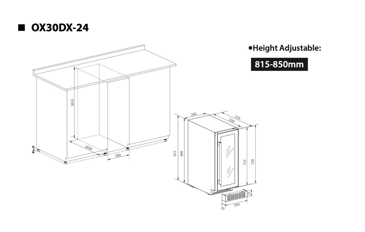 Temptech Oslo OX30DX-24 vinkøleskab