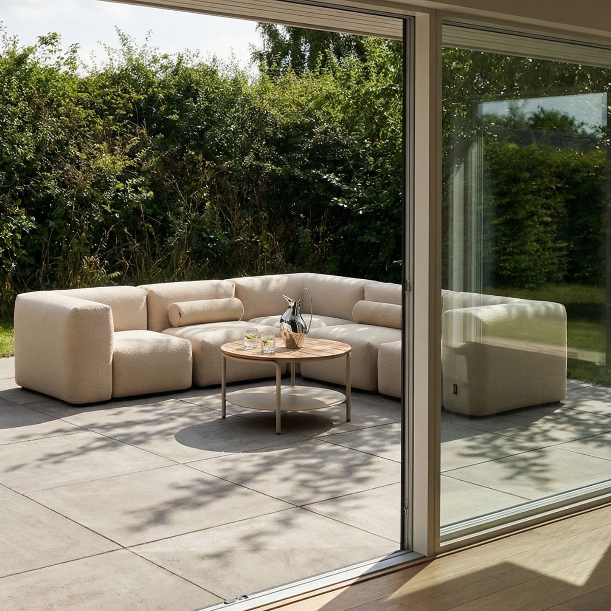 Outdoor Cushion Bolster - Boucle Beige