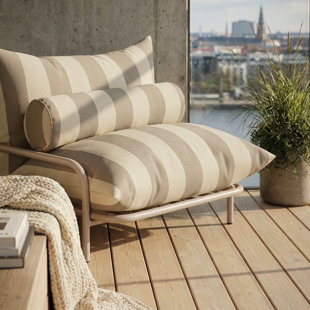 Outdoor Cushion Bolster - Renesse Taupe