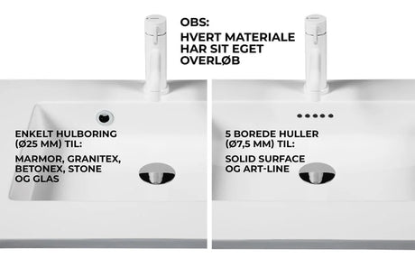 Marmor Sofia vask Mat / blank dybde 51 cm