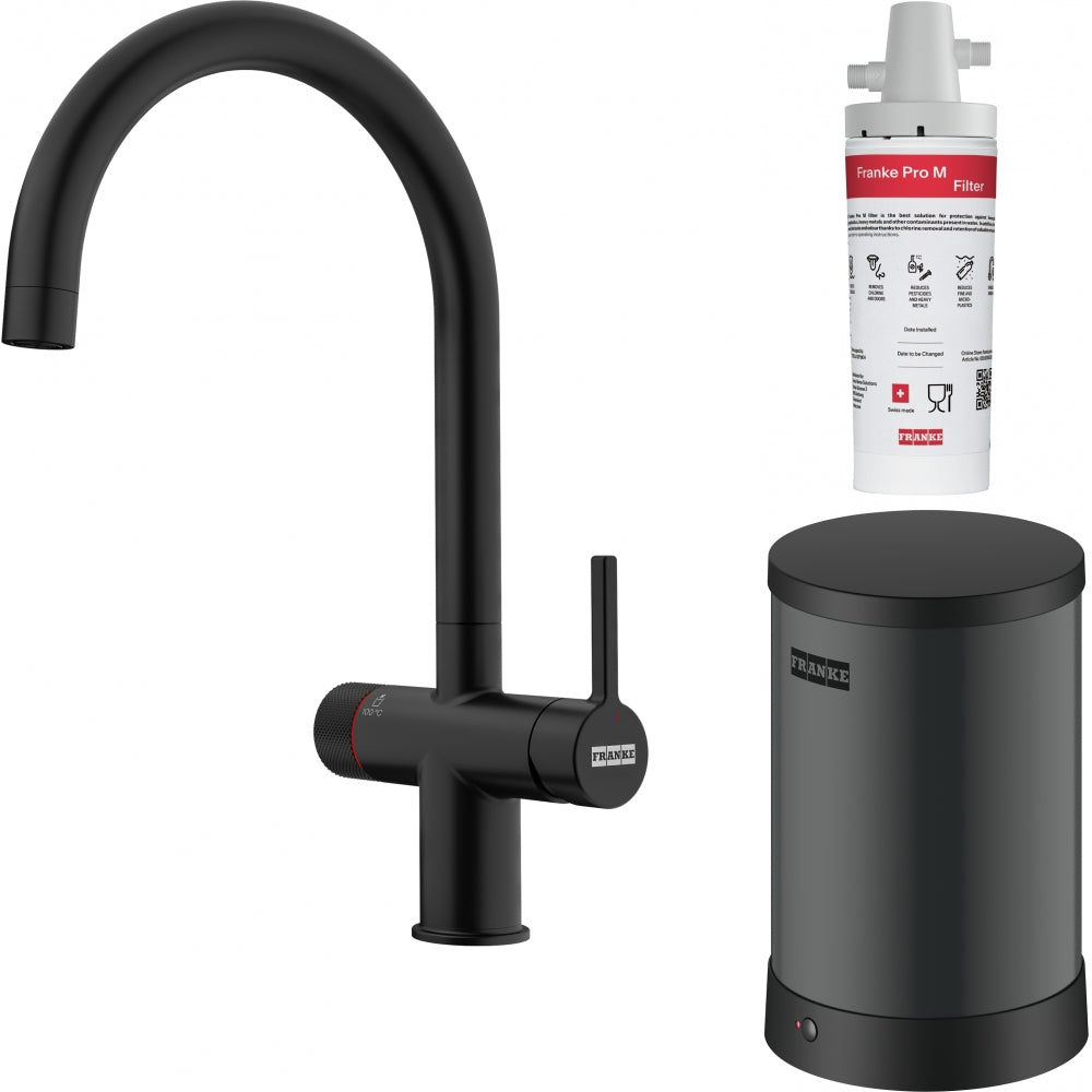 Set Maris Water Hub Boiling Mech J-MB 4L - Matt Black armatur med kogende vand