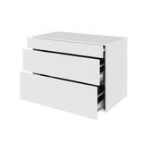 Multi-Living Køkken skuffeskab i Hvid Front H: 70,4 cm D: 60,0 cm - 3 skuffer deludtræk og softluk - Bredde: 100 cm