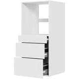 Multi-Living Køkken indbygningsskab i Hvid Front til ovn H: 131,2 cm D: 60,0 cm - 3 skuffer med fuldudtræk og softluk - Bredde: 60 cm