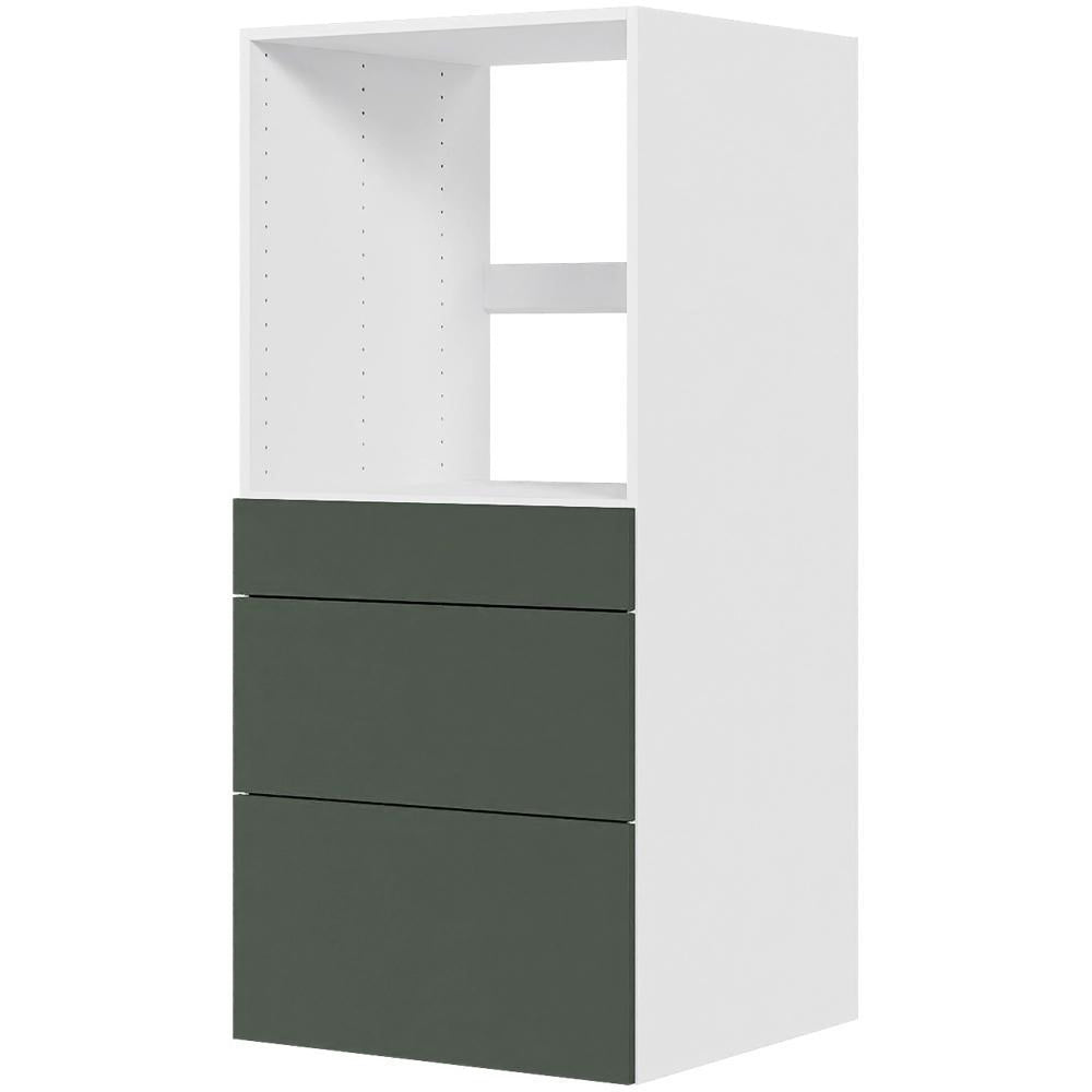 Multi-Living Køkken indbygningsskab til ovn i Cibo Verde 120 H: 131,2 cm D: 58,0 cm B: 60 cm - med 3 skuffer, deludtræk og softluk