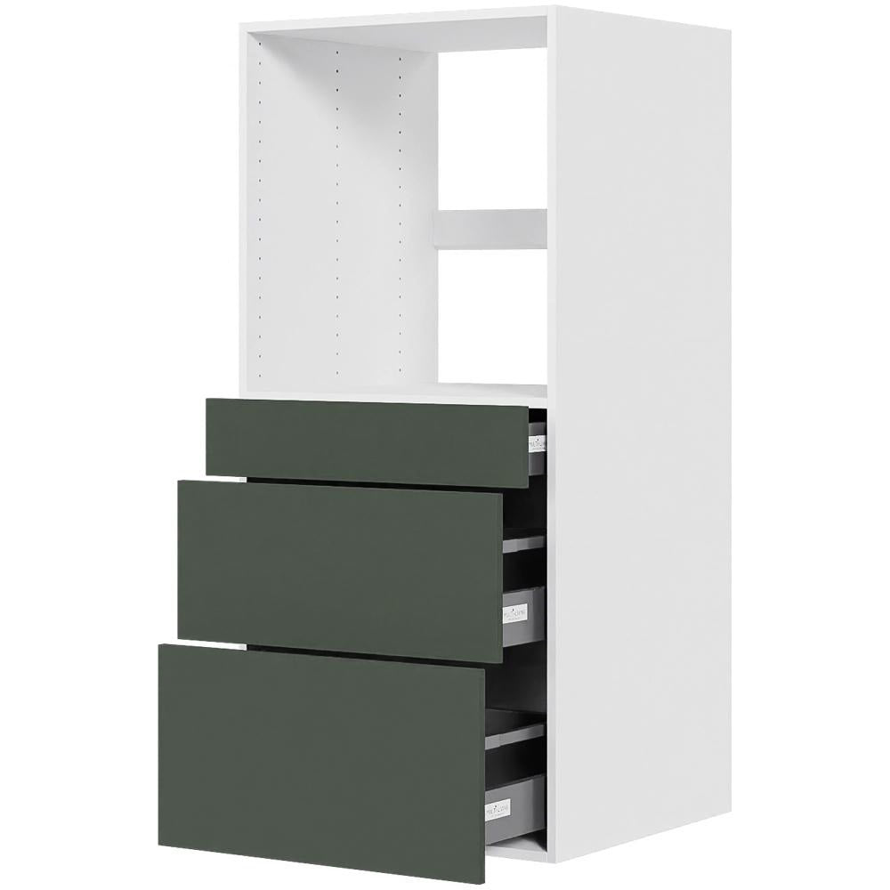 Multi-Living Køkken indbygningsskab til ovn i Cibo Verde 120 H: 131,2 cm D: 58,0 cm B: 60 cm - med 3 skuffer, fuldudtræk og softluk