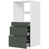 Multi-Living Køkken indbygningsskab til ovn i Cibo Verde 120 H: 131,2 cm D: 58,0 cm B: 60 cm - med 3 skuffer, fuldudtræk og softluk