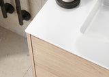 Nordic snedker vaskeskab i Light oak med Reno solid surface badbordplade i bredde 60 cm med hanehul
