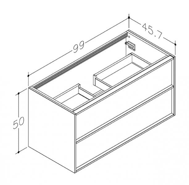 Skara 60, 80 eller 100 cm bredt underskab i lys egefiner med massiv greb