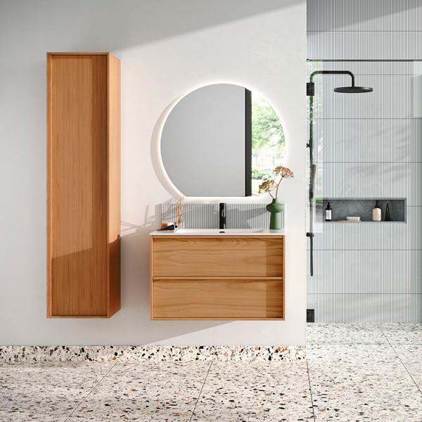 Skara 60, 80 eller 100 cm bredt underskab i lys egefiner med massiv greb