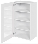 Multi-Living Køkken vitrineskab i Malet Hvid Front overskab H: 89,6 cm D: 34,0 cm - Låge med klart glas inklusiv 2 hylder - Bredde: 50 cm