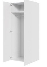 Multi-Living Bøjle/Højskab i Malet Hvid Front H: 195,2 cm D: 60,0 cm - Inklusiv 1 hylde samt 1 oval bøjlestang - Bredde: 80 cm