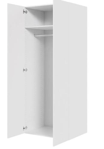 Multi-Living Bøjle/Højskab i Malet Hvid Front H: 195,2 cm D: 60,0 cm - Inklusiv 1 hylde samt 1 oval bøjlestang - Bredde: 80 cm