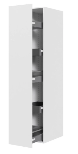 Multi-Living Køkken udtræksskab i Malet Hvid Front H: 195,2 cm D: 60,0 cm - 3 skuffer & 2 bakker fuldudtræk/softluk - Bredde: 40 cm