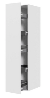 Multi-Living Køkken udtræksskab i Malet Hvid Front H: 195,2 cm D: 60,0 cm - 3 skuffer & 2 bakker fuldudtræk/softluk - Bredde: 40 cm