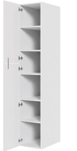 Multi-Living Køkken ekstra højt hyldeskab i Malet Hvid Front H: 214,4 cm D: 60,0 cm - 2 delt låge inklusiv 5 hylder - Bredde: 40 cm