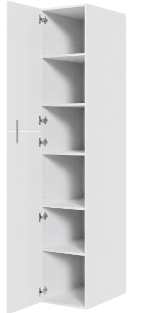 Multi-Living Køkken ekstra højt hyldeskab i Malet Hvid Front H: 214,4 cm D: 60,0 cm - 2 delt låge inklusiv 5 hylder - Bredde: 40 cm