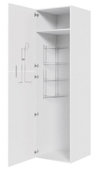 Multi-Living Køkken ekstra højt kosteskab i Malet Hvid Front H: 214,4 cm D: 60,0 cm - Inklusiv 1 hylde, 1 trådreol, 1 slangeholder - Bredde: 60 cm