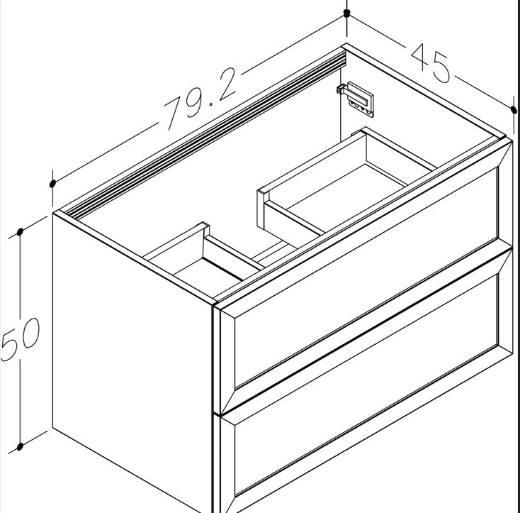 Nordskab vaskeskab 80 cm – Røget Eg finér