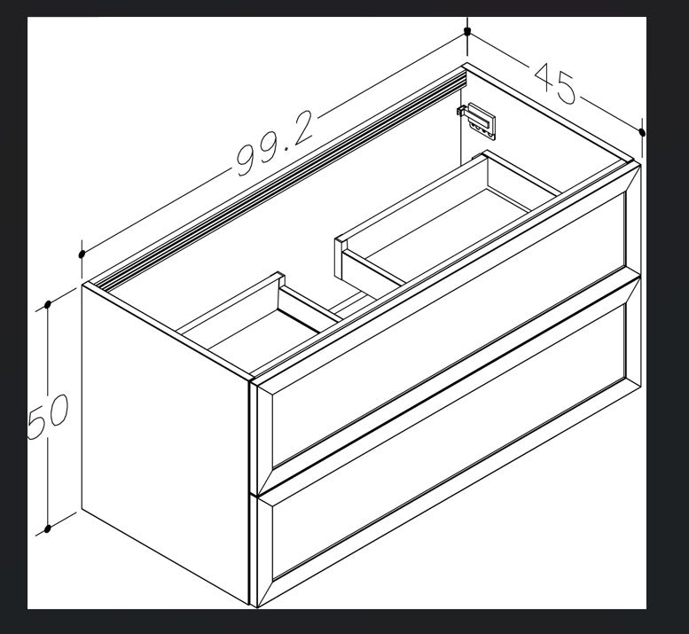 Nordskab vaskeskab 100 cm – Natur Eg finér