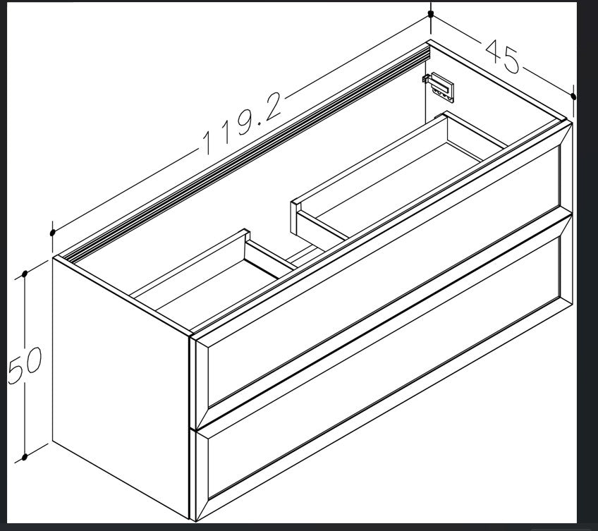 Nordskab vaskeskab 120 cm – Røget Eg finér