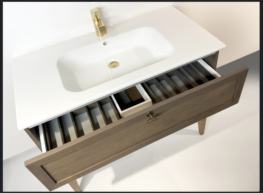 Nordskab vaskeskab 80 cm – Røget Eg finér