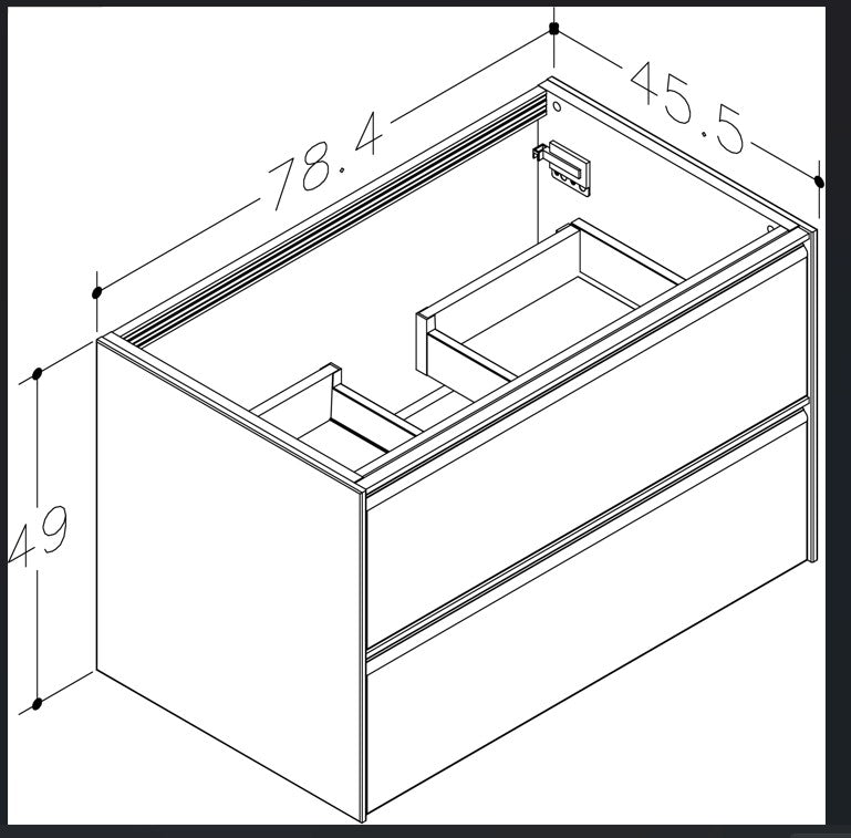 Nordskab Vaskeskab med 2 skuffer – 80 cm (Cocoa Brown)