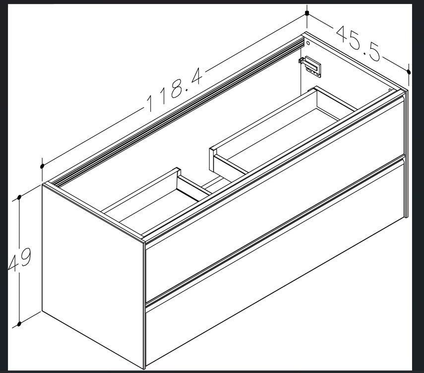 Nordskab Vaskeskab med 2 skuffer – 120 cm (Cocoa Brown)