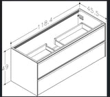 Nordskab Vaskeskab med 2 skuffer – 120 cm (Cocoa Brown)