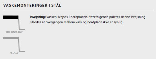 Flad stålbordplader - Børstet overflade