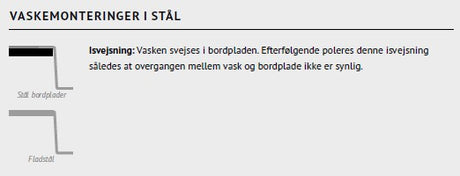 Flad stålbordplader - Børstet overflade