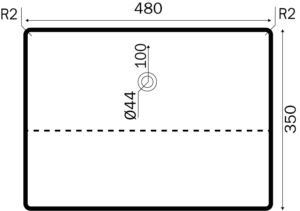 Marmor Sofia vask mat / blank dybde 54,5 cm