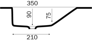 Marmor Sofia vask mat / blank dybde 54,5 cm