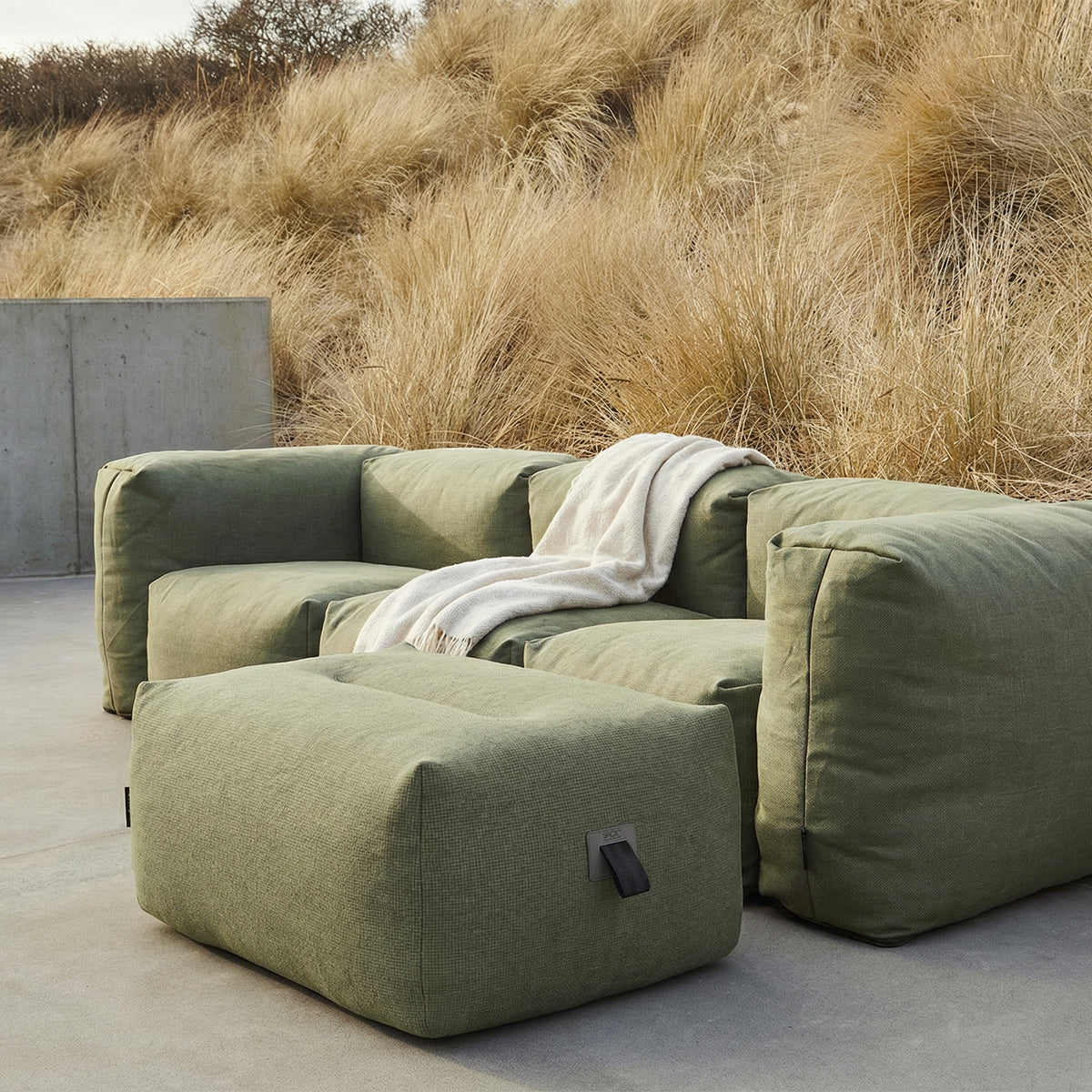 Soft Sofa Outdoor Pouf, Kirra Olive
