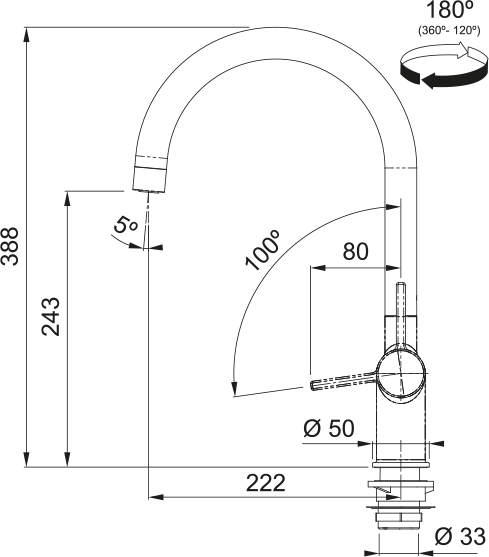 Krom armatur med kogende vand - Set Maris WaterHub Boiling Mech J-CHR 4L
