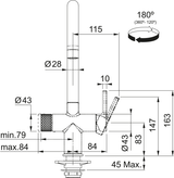 Set Maris Water Hub Boiling Mech J-MB 4L - Matt Black armatur med kogende vand
