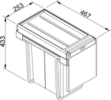 Affaldssystem - SORTER CUBE 30 MAN 2X15L