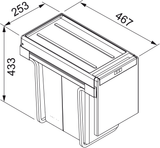 Affaldssystem - SORTER CUBE 30 MAN 2X15L