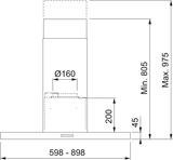 Emhætte T45 780 90 RF HE