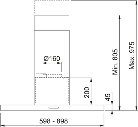 Emhætte T45 780 90 RF HE