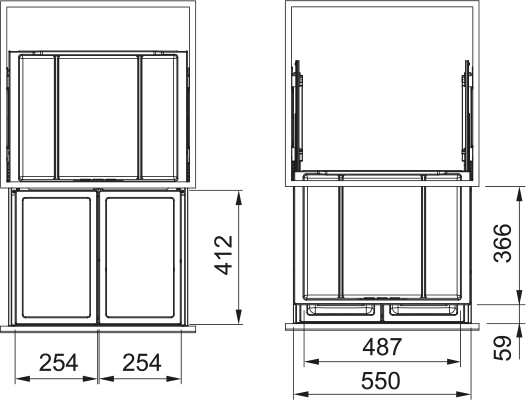 Affaldssystem - Sorter FX 60 26-26