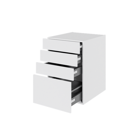 Multi-Living Køkken skuffeskab i Hvid Front H: 70,4 cm D: 60,0 cm - 4 skuffer deludtræk og softluk - Bredde: 50 cm