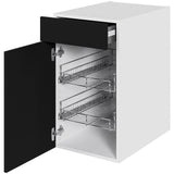 Multi-Living Køkken grydeskab i Cibo Nero underskab H: 70,4 cm D: 60,0 cm - 2 udtræksriste 1 låge og 1 skuffe med deludtræk/softluk - Bredde: 40 cm