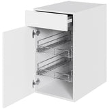 Multi-Living Køkken Grydeskab i Cibo Bianco 129 H: 70,4 cm D: 60,0 cm B: 40 cm- Inklusiv skuffe og 2 udtræksriste