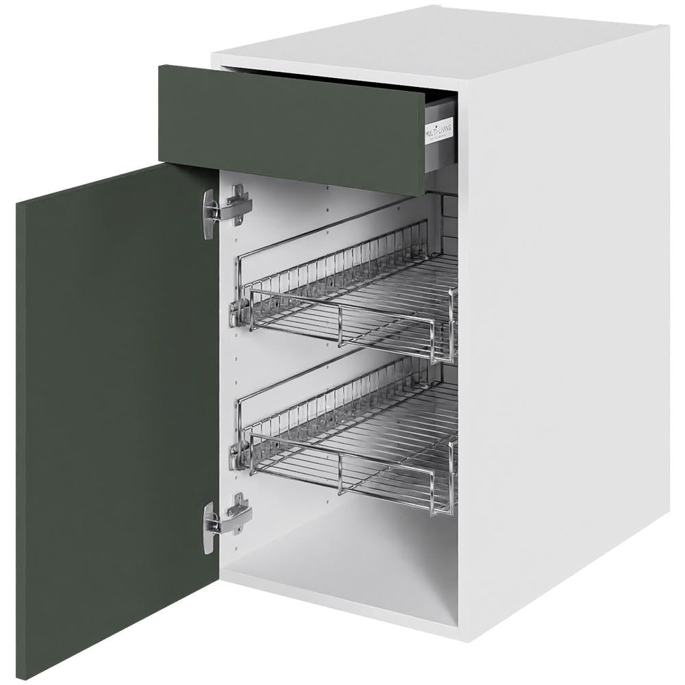 Multi-Living Køkken Grydeskab i Cibo Verde 120 H: 70,4 cm D: 60,0 cm B: 40 cm- Inklusiv skuffe og 2 udtræksriste